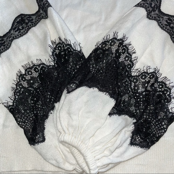 Worthington Lace Crew Neck Balloon Sleeve Sweater - Picture 4 of 8